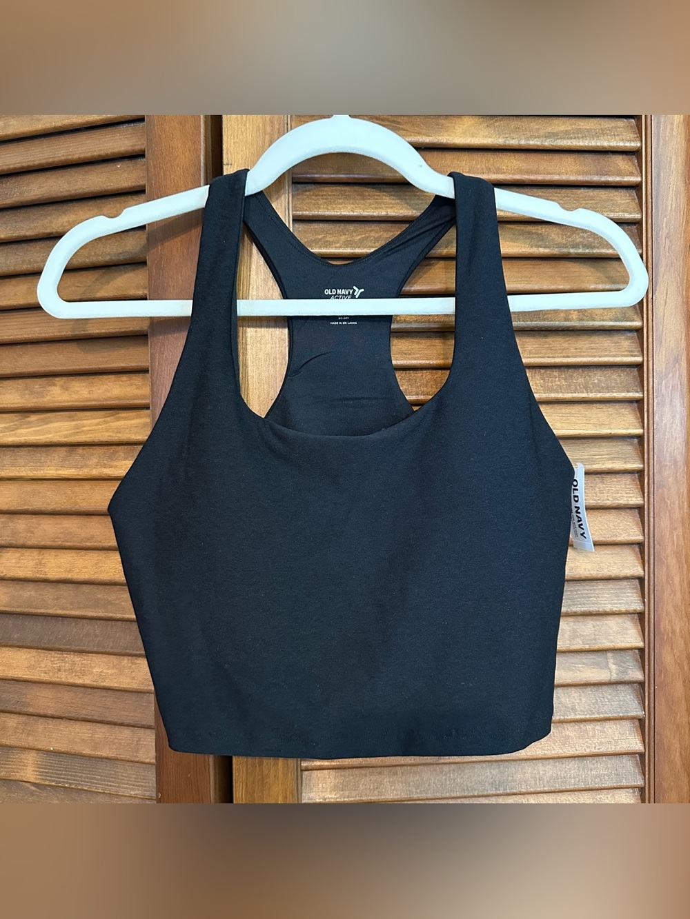 NWT Old Navy Light Support Cloud+ Longline Sports Bra, black, M